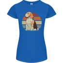 Dogs Beagle With a Retro Sunset Background Womens Petite Cut T-Shirt Royal Blue