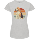Dogs Beagle With a Retro Sunset Background Womens Petite Cut T-Shirt Sports Grey