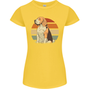 Dogs Beagle With a Retro Sunset Background Womens Petite Cut T-Shirt Yellow