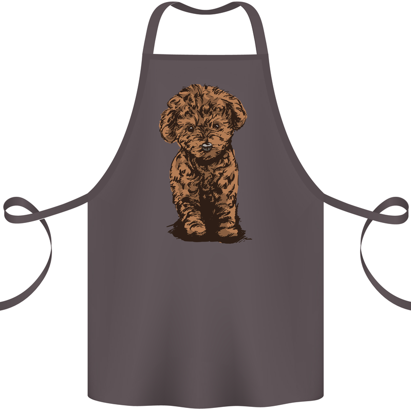 Dogs Cute Labradoodle Puppy Cotton Apron 100% Organic Dark Grey
