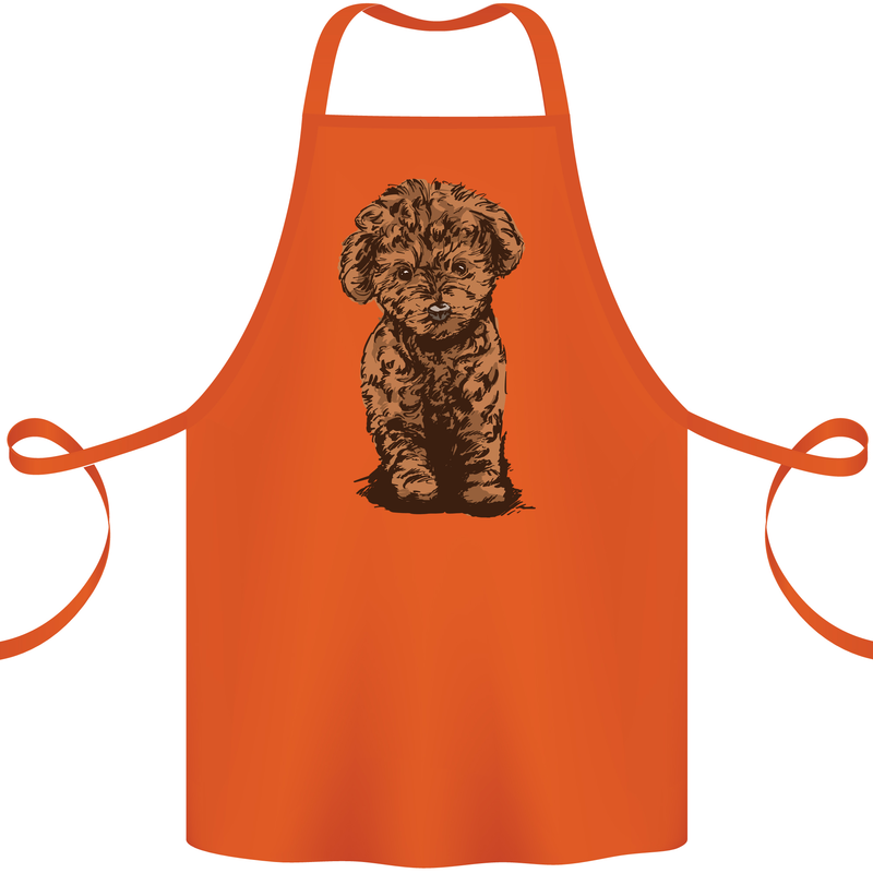 Dogs Cute Labradoodle Puppy Cotton Apron 100% Organic Orange