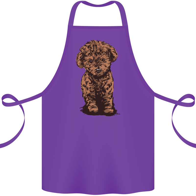 Dogs Cute Labradoodle Puppy Cotton Apron 100% Organic Purple