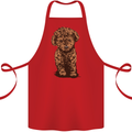 Dogs Cute Labradoodle Puppy Cotton Apron 100% Organic Red