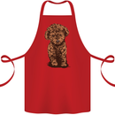 Dogs Cute Labradoodle Puppy Cotton Apron 100% Organic Red