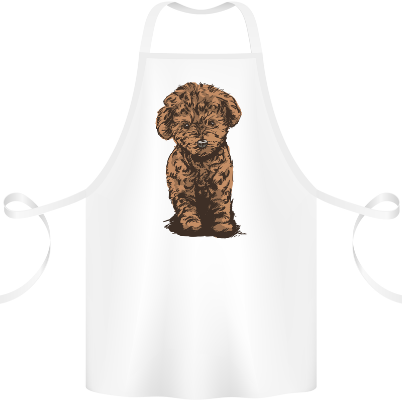 Dogs Cute Labradoodle Puppy Cotton Apron 100% Organic White