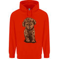 Dogs Cute Labradoodle Puppy Mens 80% Cotton Hoodie Bright Red