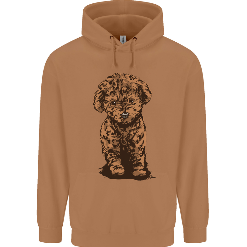 Dogs Cute Labradoodle Puppy Mens 80% Cotton Hoodie Caramel Latte