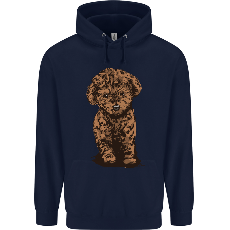Dogs Cute Labradoodle Puppy Mens 80% Cotton Hoodie Navy Blue