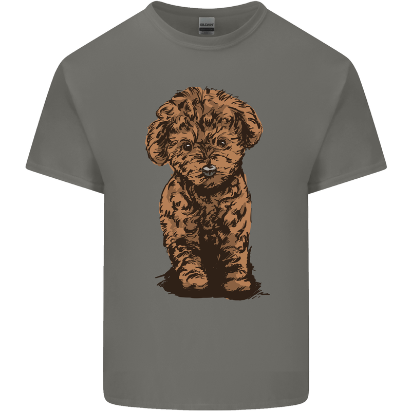 Dogs Cute Labradoodle Puppy Mens Cotton T-Shirt Tee Top Charcoal