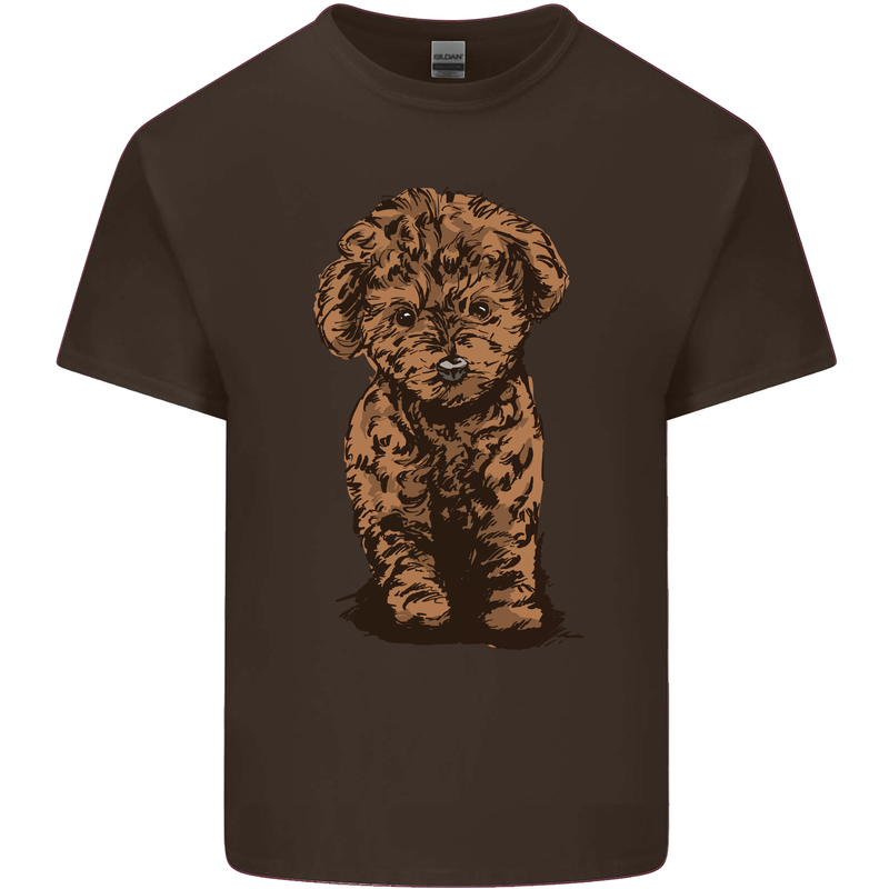 Dogs Cute Labradoodle Puppy Mens Cotton T-Shirt Tee Top Dark Chocolate