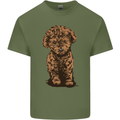 Dogs Cute Labradoodle Puppy Mens Cotton T-Shirt Tee Top Military Green