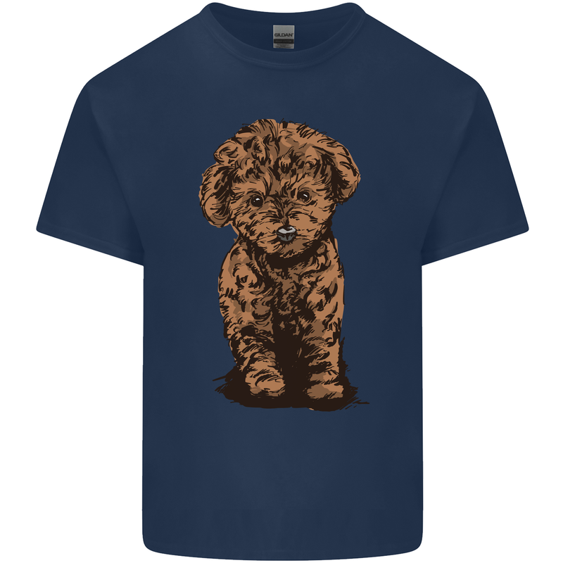 Dogs Cute Labradoodle Puppy Mens Cotton T-Shirt Tee Top Navy Blue