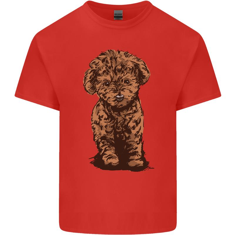 Dogs Cute Labradoodle Puppy Mens Cotton T-Shirt Tee Top Red