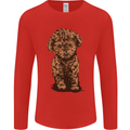 Dogs Cute Labradoodle Puppy Mens Long Sleeve T-Shirt Red