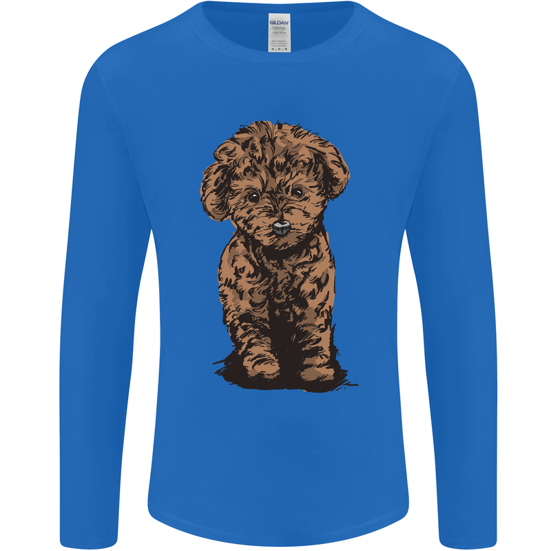 Dogs Cute Labradoodle Puppy Mens Long Sleeve T-Shirt Royal Blue