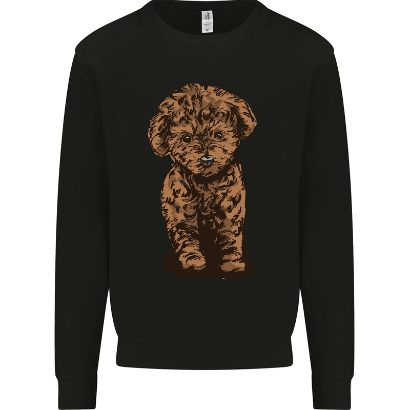 Dogs Cute Labradoodle Puppy Mens Sweatshirt Jumper Black