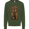 Dogs Cute Labradoodle Puppy Mens Sweatshirt Jumper Forest Green