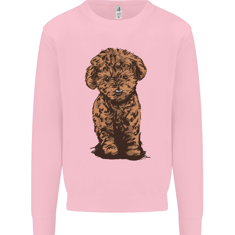 Dogs Cute Labradoodle Puppy Mens Sweatshirt Jumper Light Pink