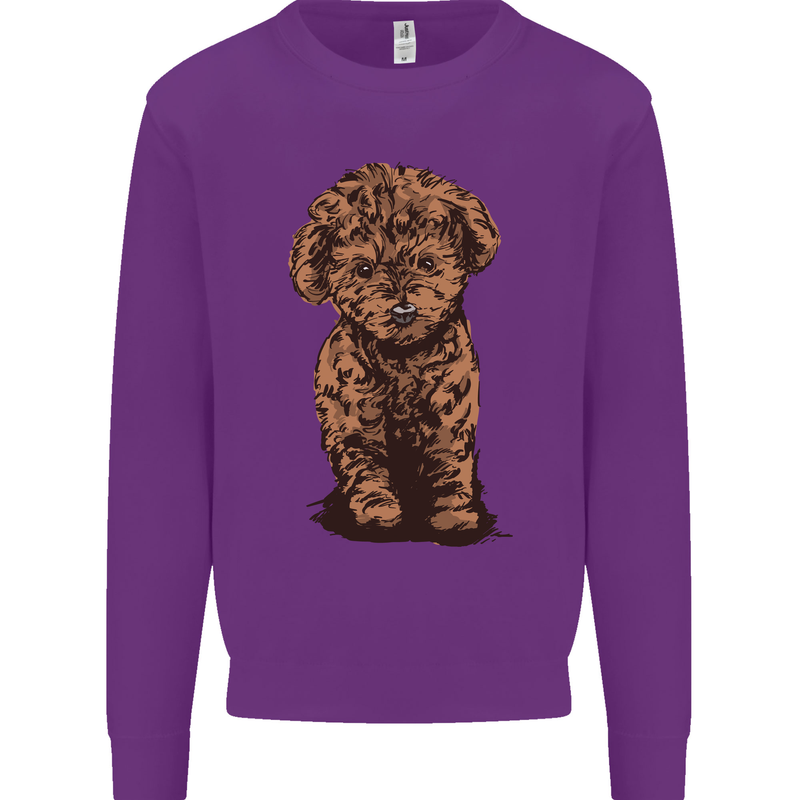 Dogs Cute Labradoodle Puppy Mens Sweatshirt Jumper Purple