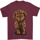 Dogs Cute Labradoodle Puppy Mens T-Shirt Cotton Gildan Maroon