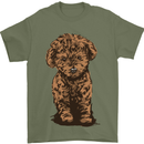 Dogs Cute Labradoodle Puppy Mens T-Shirt Cotton Gildan Military Green