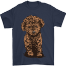 Dogs Cute Labradoodle Puppy Mens T-Shirt Cotton Gildan Navy Blue