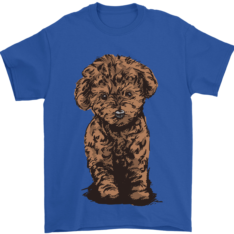 Dogs Cute Labradoodle Puppy Mens T-Shirt Cotton Gildan Royal Blue