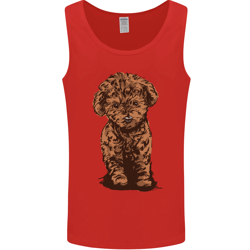 Dogs Cute Labradoodle Puppy Mens Vest Tank Top Red