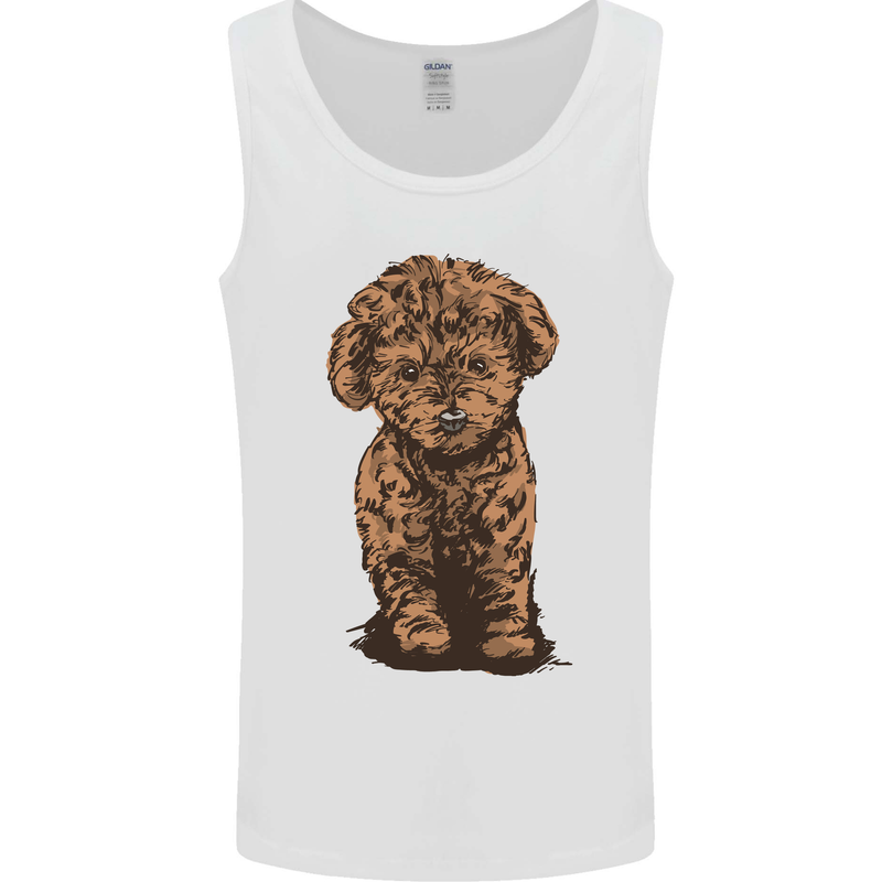 Dogs Cute Labradoodle Puppy Mens Vest Tank Top White