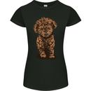Dogs Cute Labradoodle Puppy Womens Petite Cut T-Shirt Black