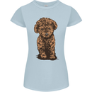 Dogs Cute Labradoodle Puppy Womens Petite Cut T-Shirt Light Blue