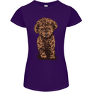 Dogs Cute Labradoodle Puppy Womens Petite Cut T-Shirt Purple