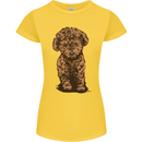 Dogs Cute Labradoodle Puppy Womens Petite Cut T-Shirt Yellow