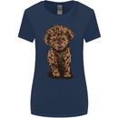 Dogs Cute Labradoodle Puppy Womens Wider Cut T-Shirt Navy Blue