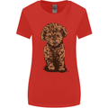 Dogs Cute Labradoodle Puppy Womens Wider Cut T-Shirt Red
