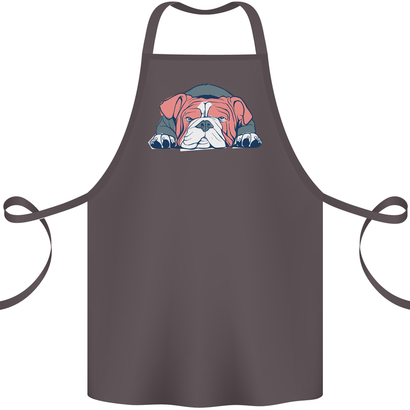Dogs English Bulldog Cotton Apron 100% Organic Dark Grey