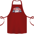Dogs English Bulldog Cotton Apron 100% Organic Maroon