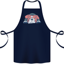 Dogs English Bulldog Cotton Apron 100% Organic Navy Blue