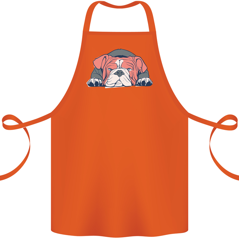 Dogs English Bulldog Cotton Apron 100% Organic Orange