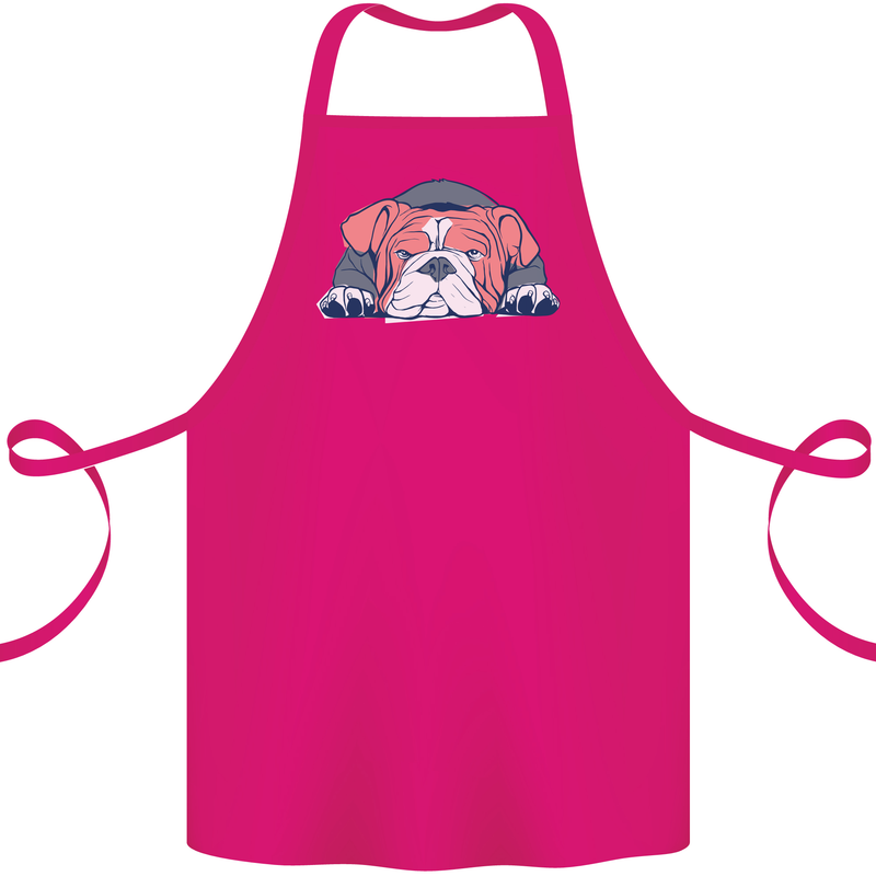 Dogs English Bulldog Cotton Apron 100% Organic Pink