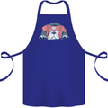 Dogs English Bulldog Cotton Apron 100% Organic Royal Blue