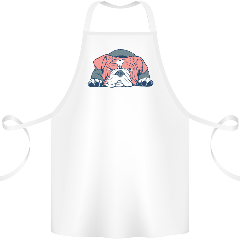 Dogs English Bulldog Cotton Apron 100% Organic White