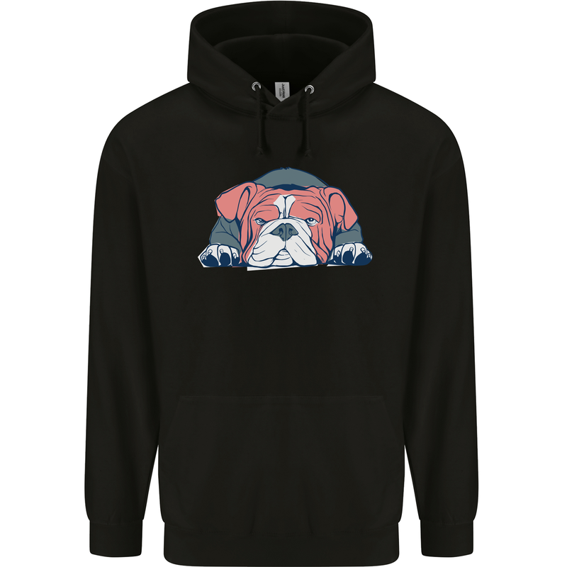 Dogs English Bulldog Mens 80% Cotton Hoodie Black