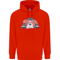 Dogs English Bulldog Mens 80% Cotton Hoodie Bright Red