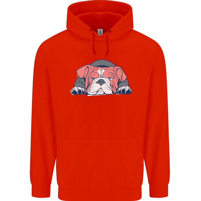 Dogs English Bulldog Mens 80% Cotton Hoodie Bright Red