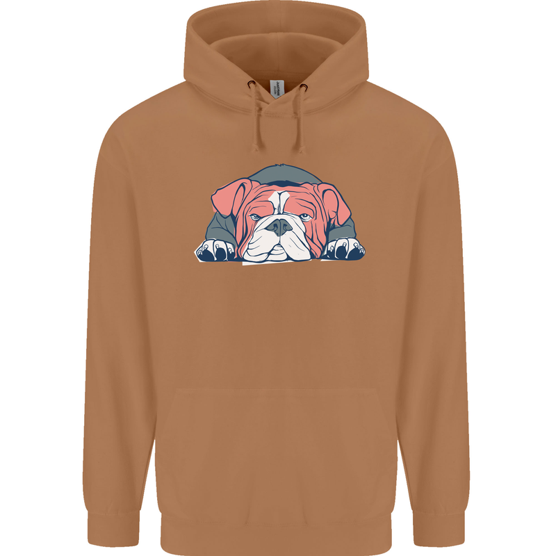 Dogs English Bulldog Mens 80% Cotton Hoodie Caramel Latte