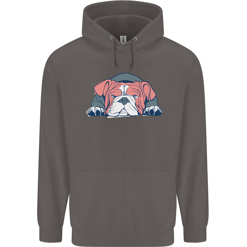 Dogs English Bulldog Mens 80% Cotton Hoodie Charcoal