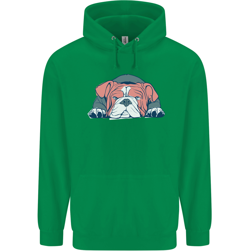 Dogs English Bulldog Mens 80% Cotton Hoodie Irish Green