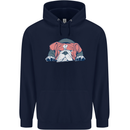 Dogs English Bulldog Mens 80% Cotton Hoodie Navy Blue