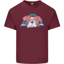 Dogs English Bulldog Mens Cotton T-Shirt Tee Top Maroon